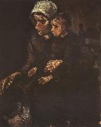 Vincent Van Gogh Peasant Woman with Child on Her Lap(nn04) oil painting on canvas